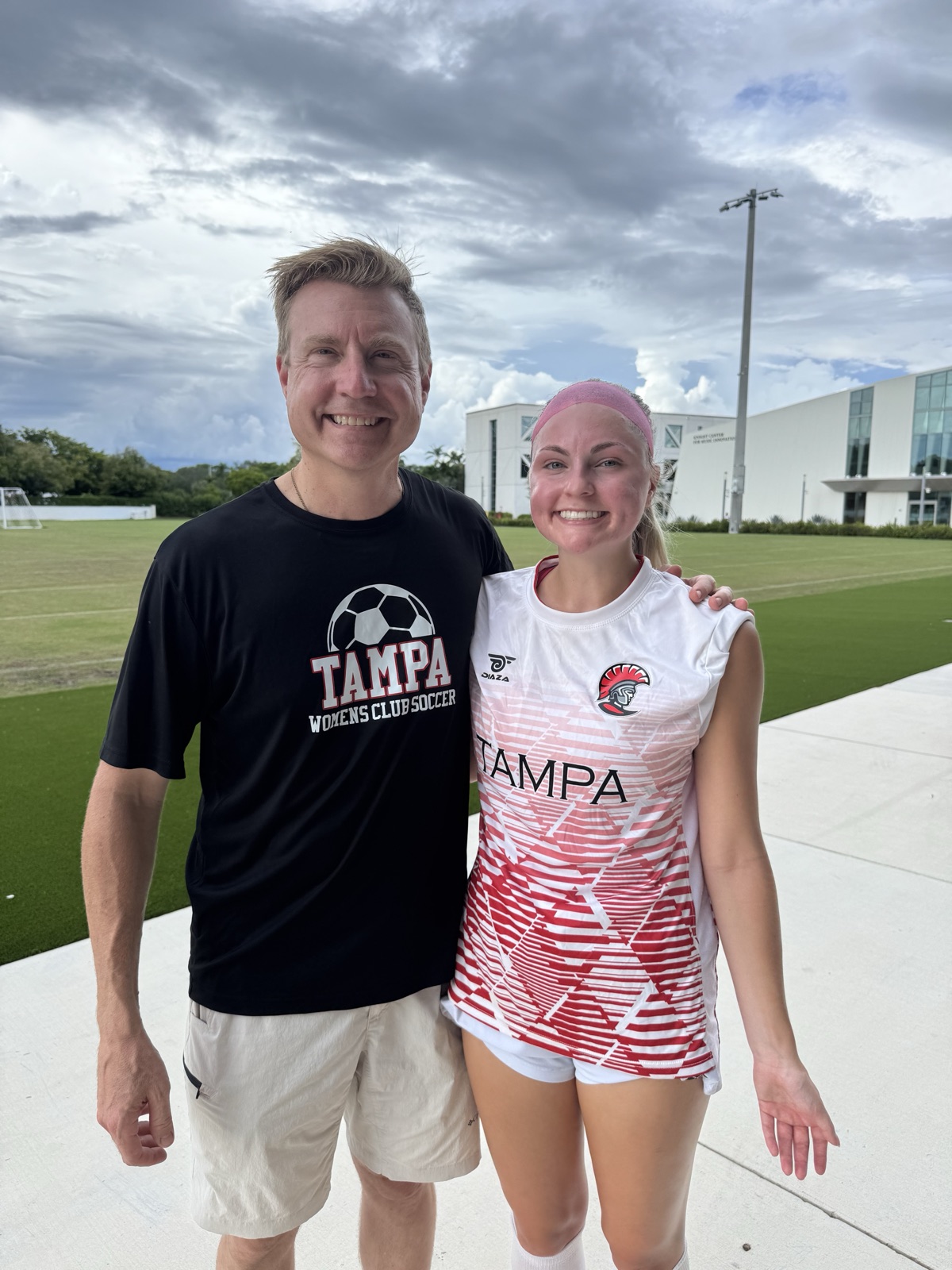 Chris Kimler with his daughter Abigail at a soccer match in Tampa
